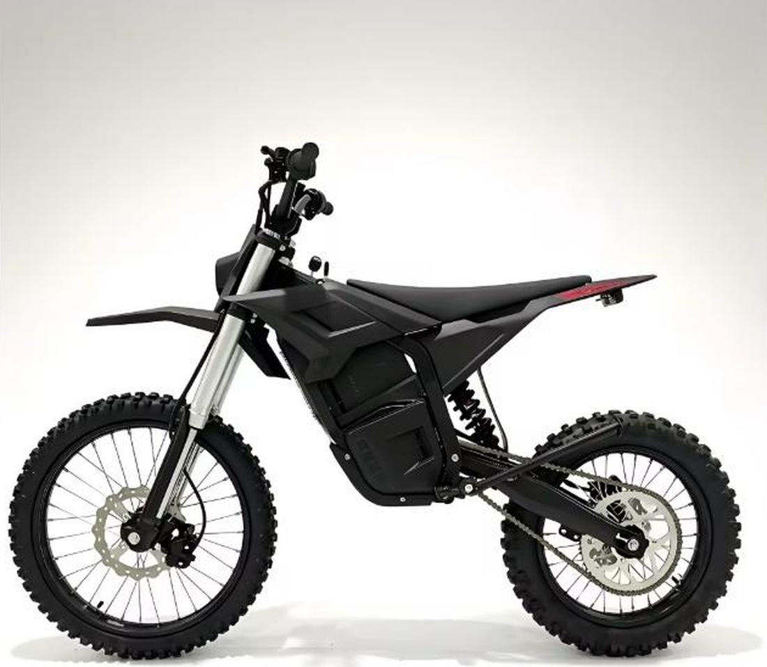 EcoDrivex M9-72V25A fekete elektromos dirt bike oldalnézetből